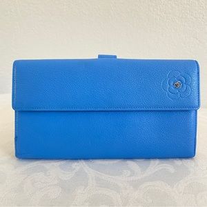 CHANEL Vibrant Blue Leather Wallet